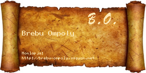 Brebu Ompoly névjegykártya